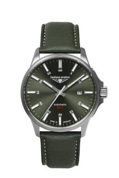 Bauhaus Aviation Herrenuhr Automatik mit 60h Gangreserve und Lederarmband